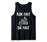Skeleton Biker Dad Ride Fast Die Fast Men Women Tank Top