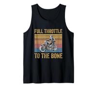 Skeleton Biker Motorcycle Dad Full Throttle To The Bone Tank Top