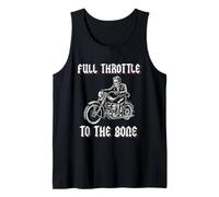 Skeleton Biker Motorcycle Dad Full Throttle To The Bone Tank Top