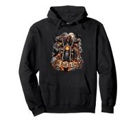 Skeleton Biker Motorcycle Raven No Road Too Long Quote Pullover Hoodie