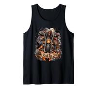 Skeleton Biker Motorcycle Raven No Road Too Long Quote Tank Top