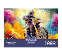 Skeleton Bikers 1000 Pcs Rider Dynamic Motorcycle Artdurable Plastic Puzzle for The Whole Family Interlocking Family Activity Kids 52x38cm/1000pcs