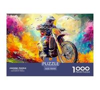 Skeleton Bikers Thousand Pieces Rider Dynamic Motorcycle Artcardboard Puzzle for Adults Sturdy Giftable Stress Relief Mindfulness Digital Detox 70x50cm/1000pcs
