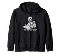 Skeleton Board Game Night Is It Still Your Turn Funny Zip Hoodie