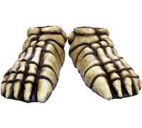 Skeleton Bone Coloured Feet Shoe Covers Latex Adult