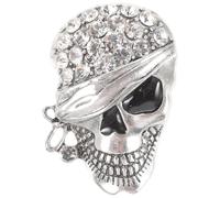 Skeleton Brooch Pin Skull Pin Badge Gothic Punk Brooch (Silver)