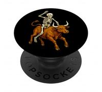 Skeleton Bull Rider Riding Rodeo - Cowboy PopSockets Adhesive PopGrip