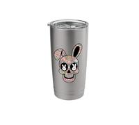 Skeleton Bunny Easter Rock and Roll Gothic Art Stainless Steel Insulated Tumbler