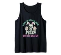 Skeleton Bunny Easter Rock and Roll Gothic Art Tank Top