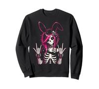 Skeleton Bunny Emo Girl Pink Goth Punk Design Sweatshirt