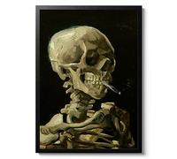Skeleton Burning Cigarette Print, Vincent Van Gogh Poster, Museum Art Exhibition Print, Vintage Modern Minimalist Wall Art, Art Gift Idea, Archival Matte, A3 (Print Only) - 42x29.7cm