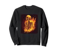 Skeleton Burns in Flames and Fire for Bones Lovers Sweatshirt