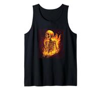 Skeleton Burns in Flames and Fire for Bones Lovers Tank Top