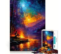 Skeleton by The Fire 1000 Piece Jigsaw Puzzles for Teenagers Smart Game Bonding Time Image Assembly Fine Art Piece 38x26cm