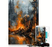 Skeleton by The Fire Puzzles for Adults 1000 Pieces Strengthen Memory Stress Relief Smooth Edge Heartfelt Gift 50x75cm