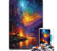 Skeleton by The Fire Wooden Jigsaw Puzzle 500 Pieces, Indoor Activity | Adult Puzzle: border-first or section-first building options on quiet evenings.