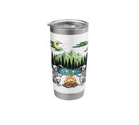 Skeleton Campfire Night Marshmallow Camping Friends Camp Stainless Steel Insulated Tumbler