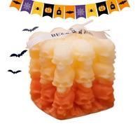 Skeleton Candle | Cube Aromatherapy Candle | Halloween Skeleton Cube Candle Skull Aromatherapy Candles Farmhouse Decoration for Adults
