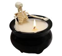 Skeleton Candle Decorations - Gothic Skeleton Candle Halloween Decor - Spooky Home Decor for Holiday Bar Indoor Bathroom Mantel Shelf Living Room Bedroom Table Farmhouse