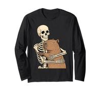 Skeleton Capybara Halloween Kawaii Spooky Aesthetic Long Sleeve T-Shirt