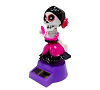 Skeleton Car Decorations, Skull Car Dashboard Ornaments | Solar Powered Trembling Head Doll Ornament for Computer Desktop Indoor Men House