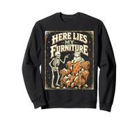 Skeleton Cat Here Lies My Furniture Spooky Kitty Lover Sweatshirt