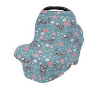 Skeleton Cats Flowers Happy Halloween Car Seat Covers for Babies Stretchy & Soft Breastfeeding Cover Breathable Shopping Cart Cover Multi-use Cover