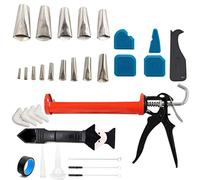 Skeleton Caulking Gun, Cartridge Nozzle Applicator Finishing Tool Kit, 310ml Tube Silicone Adhesive Sealant Gun Cartridge Tool Set, for Kitchen Bathroom Window