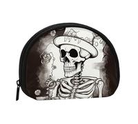 Skeleton Chef Coin Purse, Mini Wallet for Women Men Gifts Change Bag with Zipper Shell Shaped Small Coin Bag Travel Organizer Change Storage Pouch for Cash, Cards, Keys, Lipstick