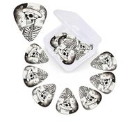 Skeleton Chef Guitar Picks 12 Pack Plectrums with Organizer Box, 3 Different Thickness Includes Thin Medium Heavy Picks