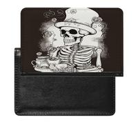 Skeleton Chef Passport Holder Cover Wallet Case PU Leather Passport Book Card Holder for Travel Must Haves