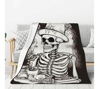 Skeleton Chef Throw Blanket Ultra Soft Cozy Fleece Blanket Lightweight Warm Bed Blanket All Season for Home Living Room Sofa Couch Bed 40"X30"