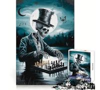 Skeleton Chess Player 1000 Piece Jigsaws for Teenagers Mind Exercise Toy Mental Relax Design Assembly Santa Wish List 50x75cm