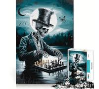 Skeleton Chess Player 1000 Piece Jigsaws for Teenagers Mind Exercise Toy Mental Relax Design Assembly Santa Wish List 50x75cm