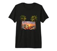 Skeleton Chillin On The Beach Premium T-Shirt
