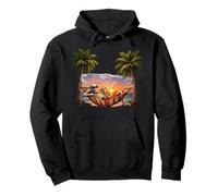 Skeleton Chillin On The Beach Pullover Hoodie