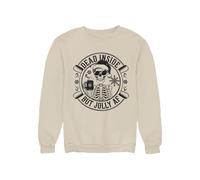 Skeleton Christmas Jumper for Adults - Dead Inside But Jolly AF Sweatshirt Swearing Rude Xmas for Men & Women Dark Humour Office Party Secret Santa Outfit Festive Sassy Slogan - M Camel Beige