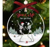 Skeleton Christmas Ornament - Couple Ornaments -Dancing Skeleton Ornament Gift for Couples, Women, Men - You & Me Gifts for Love and Friendship, Sisters - Acrylic Christmas Ornaments 2025