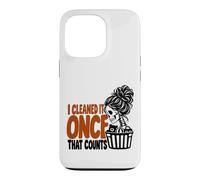 Skeleton Cleaning Humor I Cleaned It Once That Counts woman Case for iPhone 13 Pro