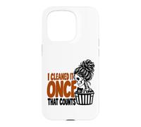 Skeleton Cleaning Humor I Cleaned It Once That Counts woman Case for iPhone 15 Pro