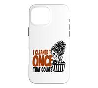 Skeleton Cleaning Humor I Cleaned It Once That Counts woman Case for iPhone 16 Pro Max