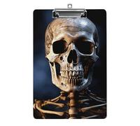 Skeleton Clipboard, A4 Acrylic Clipboard with Hanging Hole, Ultra-Light Clip Board - Holds 100 Sheets, Shatterproof Document Holder for Office, 12.5" X 8.5"
