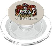 Skeleton Coffee Christmas Western Leopard Design PopSockets PopGrip for MagSafe