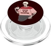 Skeleton Coffee Is My Valentine Funny Heart Sunglasses PopSockets PopGrip for MagSafe