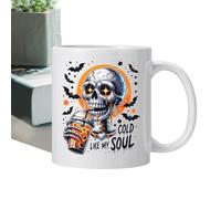Skeleton Coffee Mug - Ceramic Drinkware, Pumpkin Artwork Cup,Reliable Horror Style Coffee Vessel | Theme Espresso Container for Home Kitchen Living Room Hotel Counter Presentation