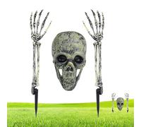 Skeleton Comes Out of the Ground - Realistic Skeleton Stakes | Statues Skull Decorative Outdoor Decorations | Ground Breaker 3 Pieces Realistic Skull for Yard Garden Haunted House Lawn Ha