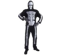 Mens Skeleton Costume Medium UK 40/42" for Halloween Living Dead Fancy Dress