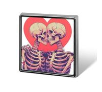 Skeleton Couple And Heart Unisex Brooches & Pins Square Lightweight Lapel Badge Jewelry for Clothing Shawl Hat