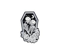 Skeleton Couple Enamel Pin, Till Death Coffin Couple Brooch Pin, Valentine's Day Gift Wife Husband, Anniversary Lapel Badge, Forever Love Brooches, Romantic Skeleton Decorative Jewelry Accessories For
