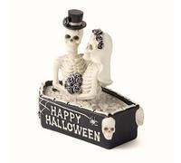 Skeleton Couple Resin Statue | Halloweens Zombie Gnome Figurines | Garden Outdoor Ornaments Halloween | Statues For Home, Car, Or Apartment | Funny Collectible Prank Decoration